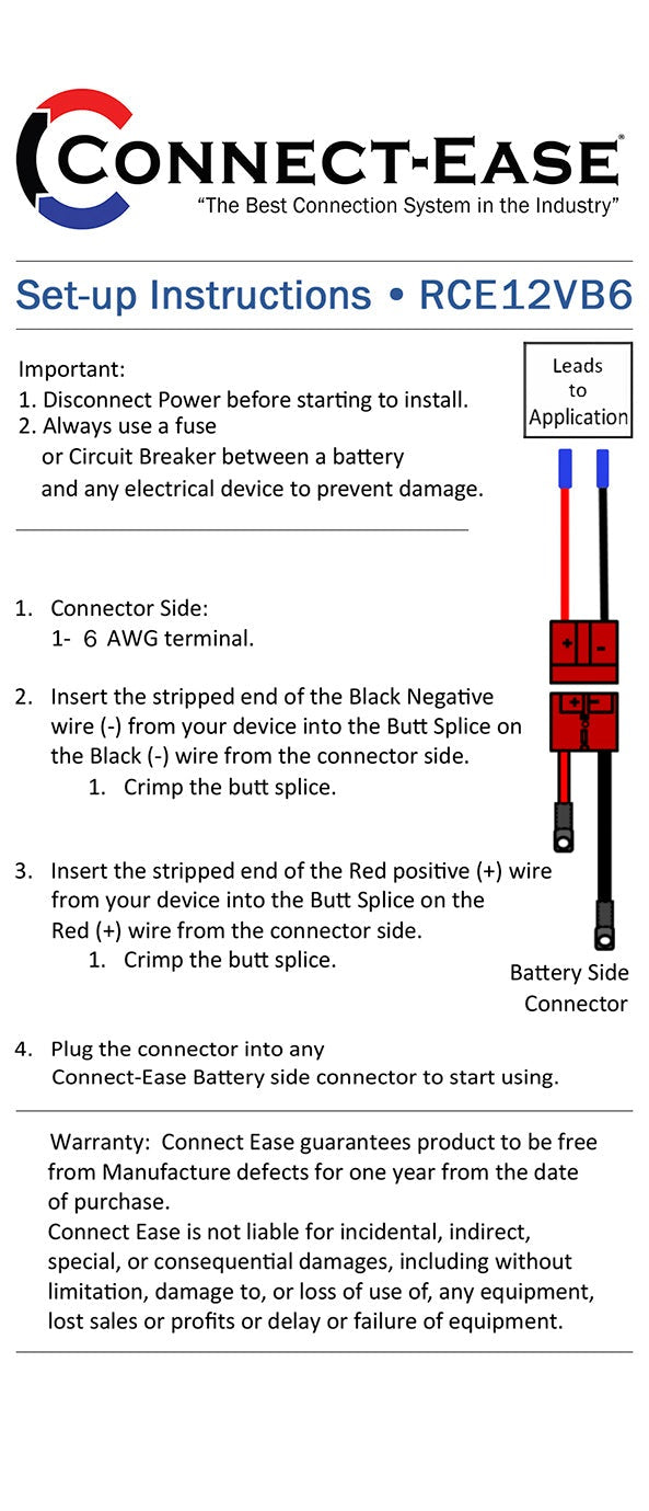 Connect-Ease RCE12VB6 6 AWG Battery Connection Harness - image 4