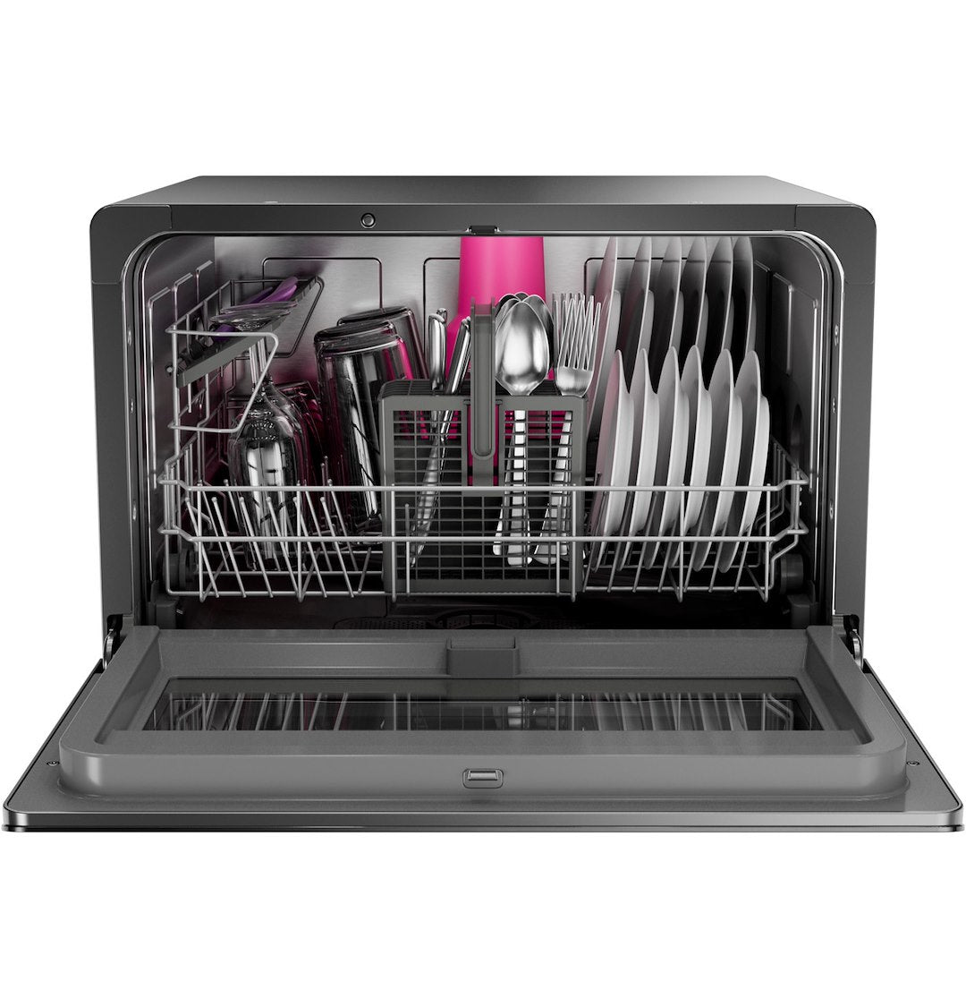 GE Appliances PZF560HGWBB Compact Countertop Dishwasher