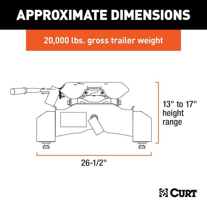 CURT 16092 A20 20K Fifth Wheel Hitch for GM Puck System