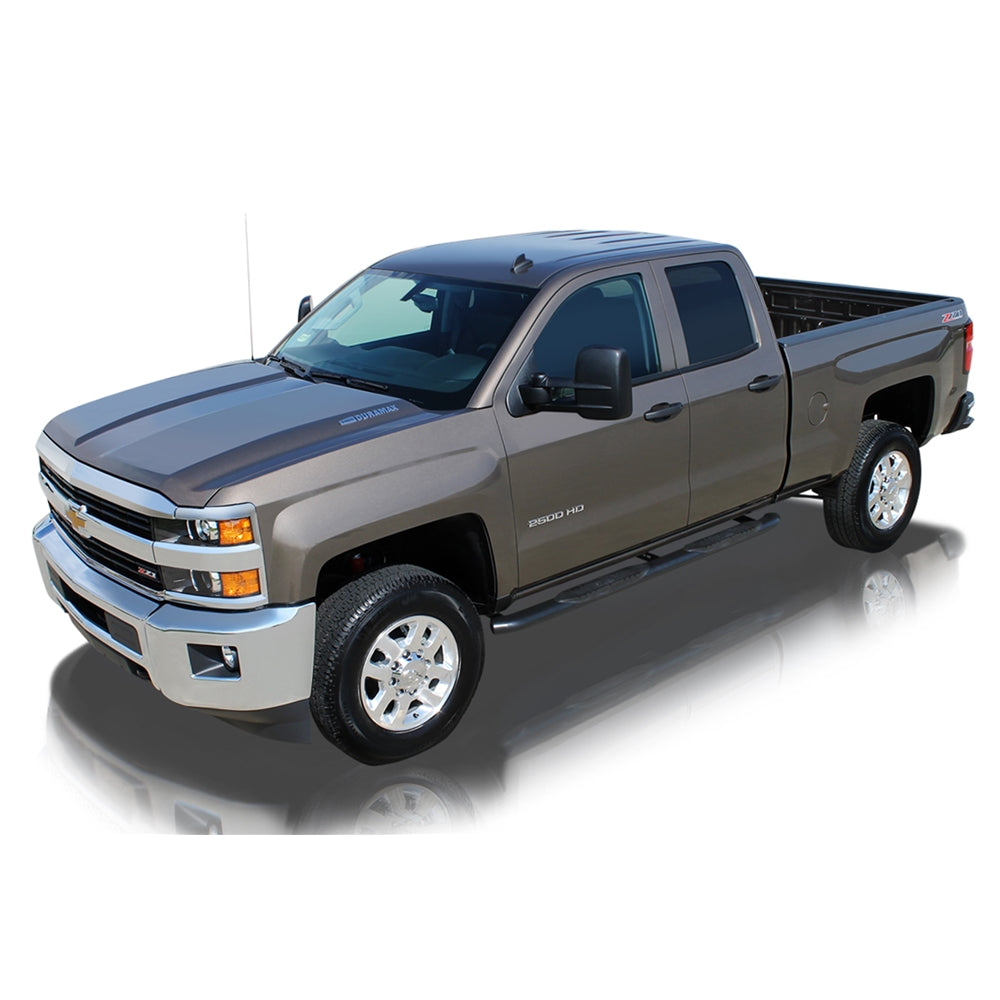 Raptor 1602-0246B Black Curved Oval Step Bars