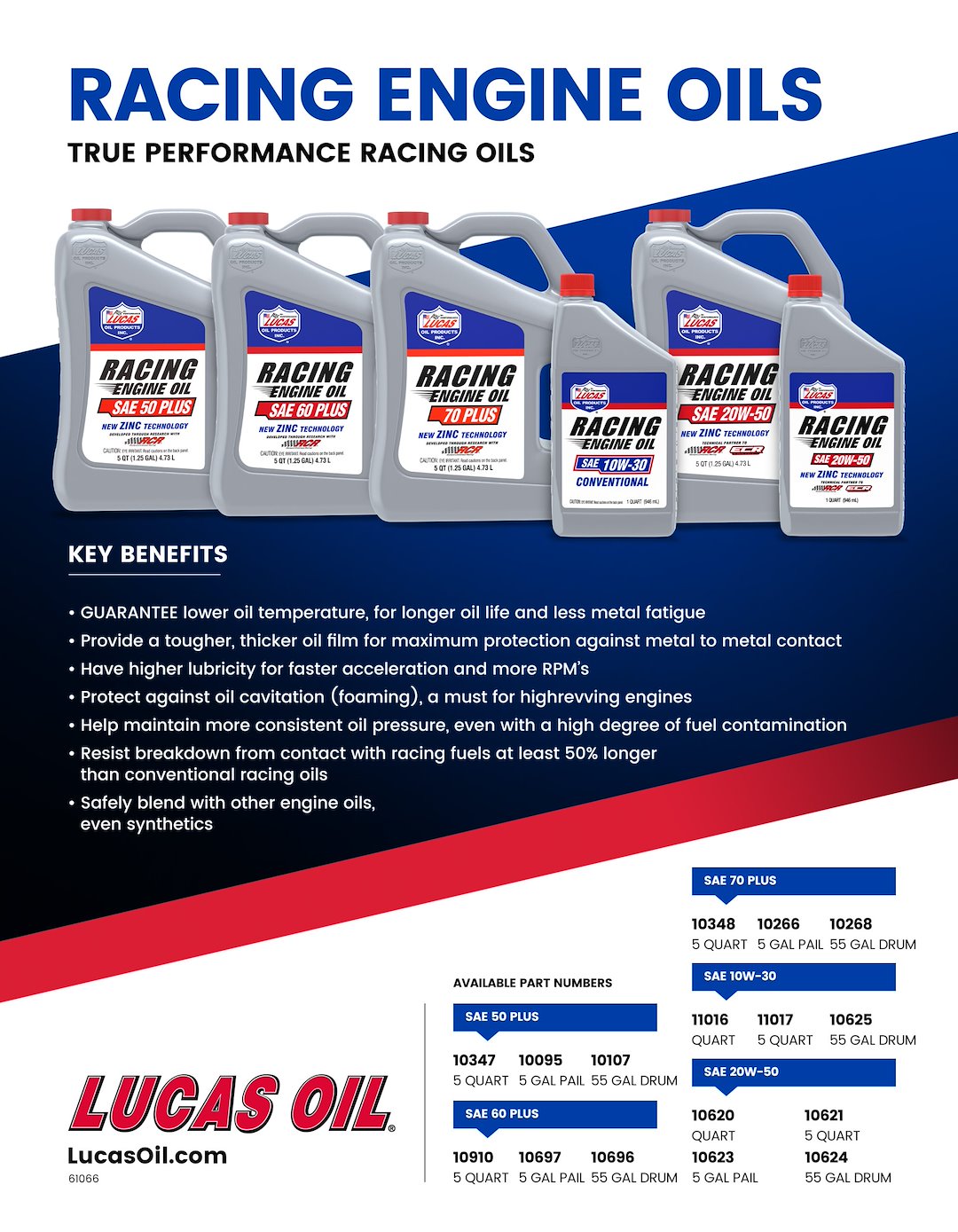 Lucas Oil 10347 SAE 50 Plus Conventional Racing Oil