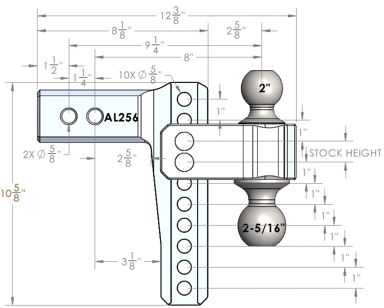 Bulletproof Hitches Al256 Trailer Hitch Ball Mount - image 8
