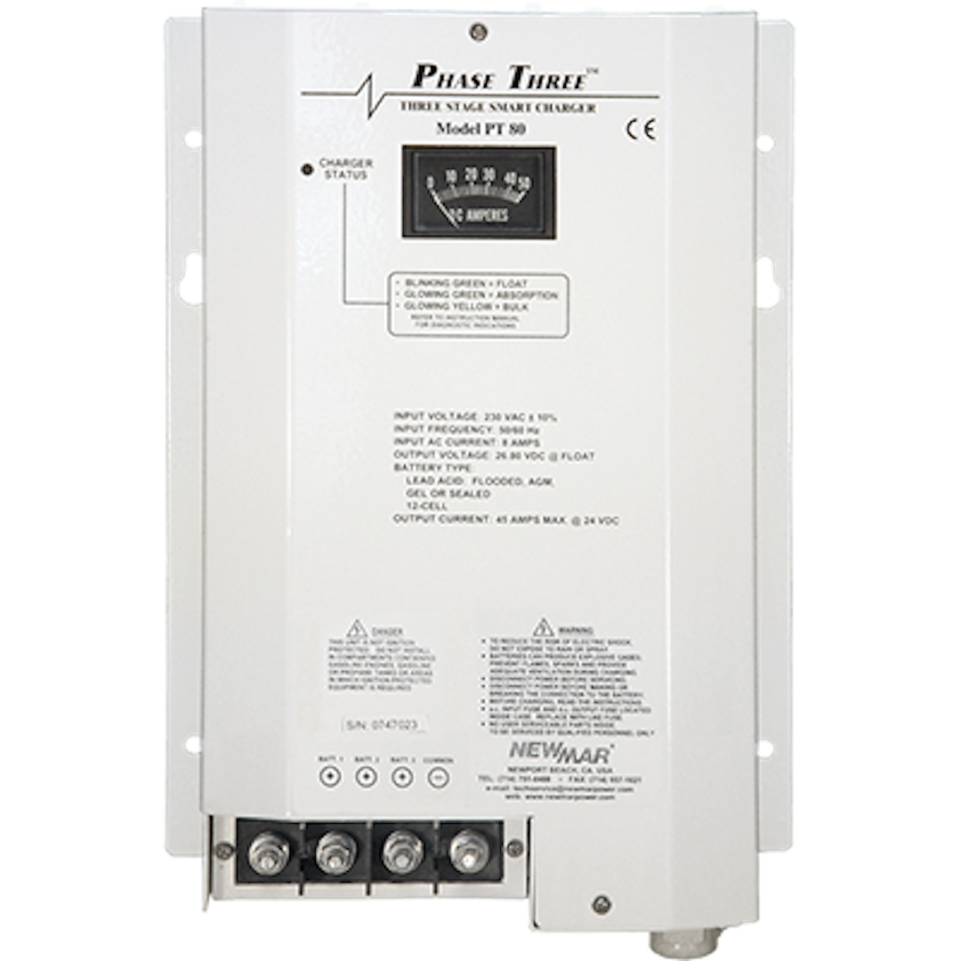 NewMar PT-80 Phase Three Smart 12V 80A Battery Charger