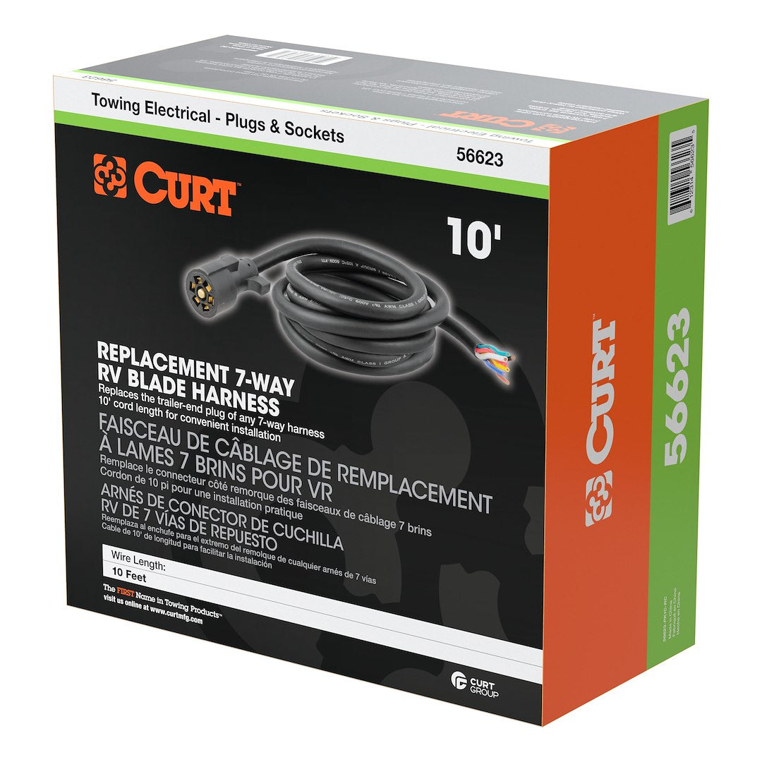 CURT Fully Universal 7 Blade Trailer Wiring Connector (56623)