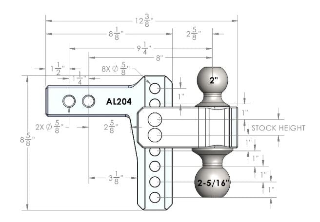 Bulletproof Hitches Al204 Trailer Hitch Ball Mount - image 8