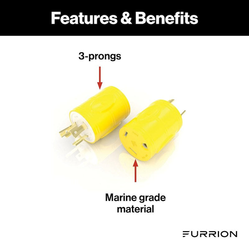 Furrion F3030AD-RY Adaptador de cable de alimentación de 30 A para generador de casas rodantes