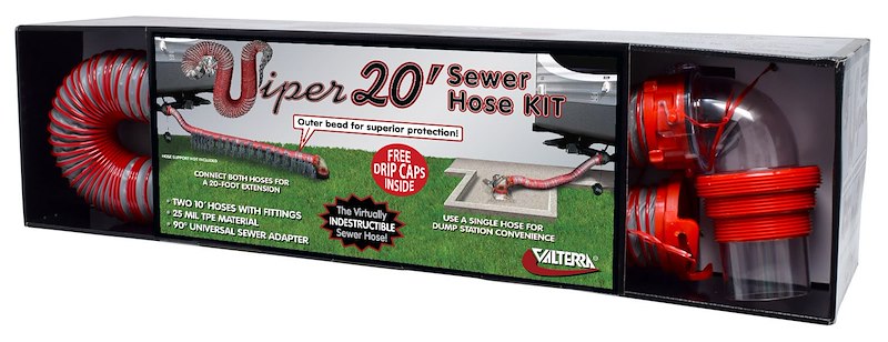 Valterra D04-0475 Viper 20' RV Sewer Hose Kit with Rotating Fittings & 90° Adapter
