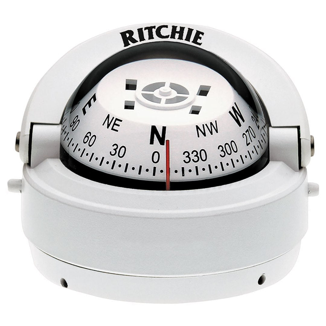 Ritchie S-53w White Surface-Mount Compass