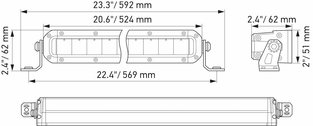 Hella 358197301 Black Magic Tough 20-Inch Slim Light Bar