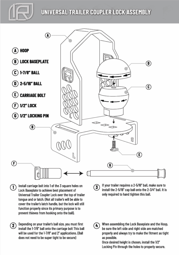 Infiniterule 61118-Bx Trailer Hitch Lock - image 6