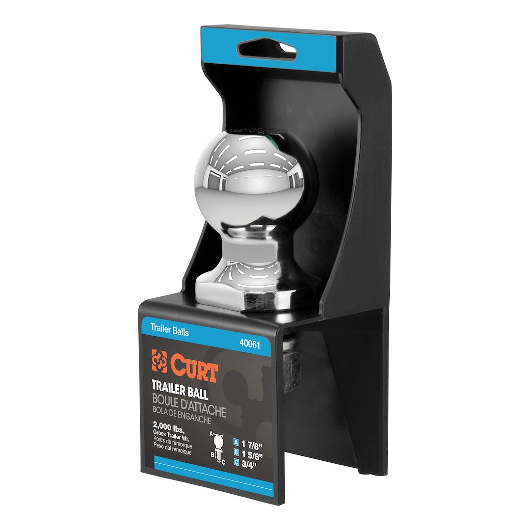 CURT Trailer Hitch Ball (40061) – Shank Length (In): 1-5/8 Inch