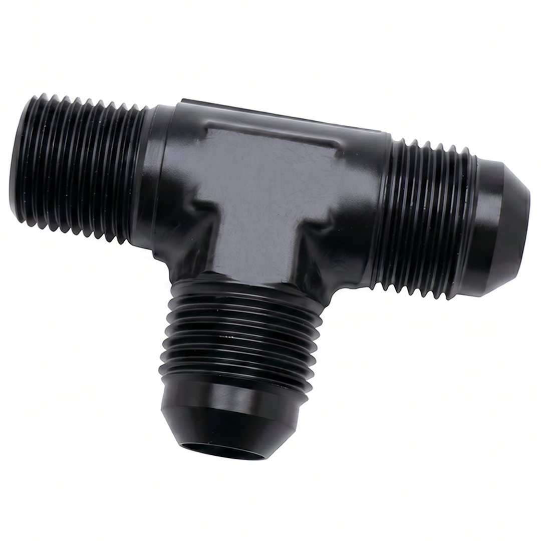 SpeedFX 560826bk Black -8 AN to 3/8 NPTF Run Tee