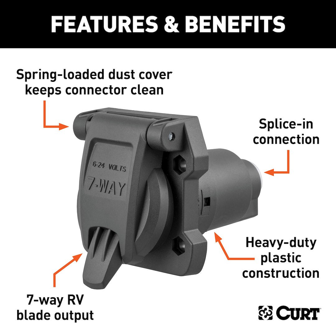 CURT Semi-universal 7 Blade Trailer Wiring Connector (58155)