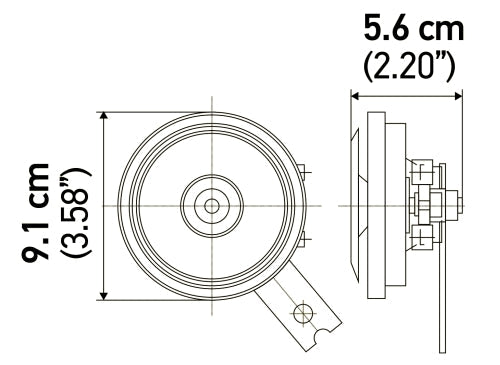 Hella 002768821 Black 92 mm Disc Horn Kit