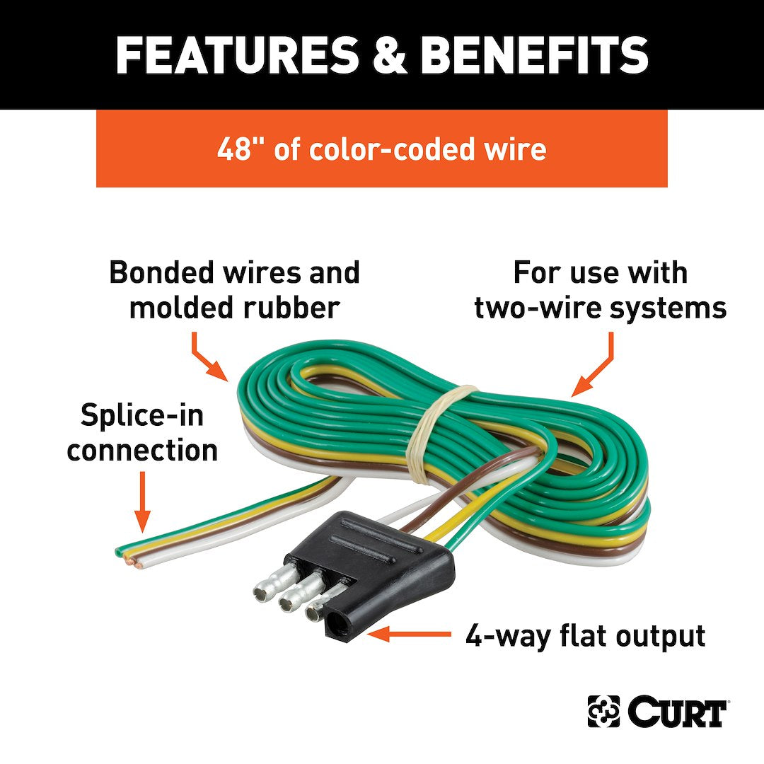 CURT Semi-universal 4 Flat Trailer Wiring Connector (58348)