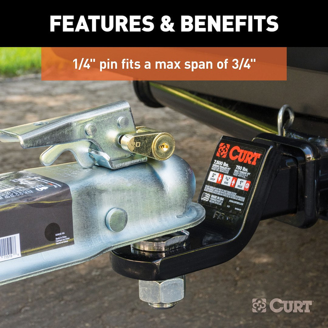 CURT Trailer Coupler Lock (23022) – Pin Size (In): 1/4 Inch