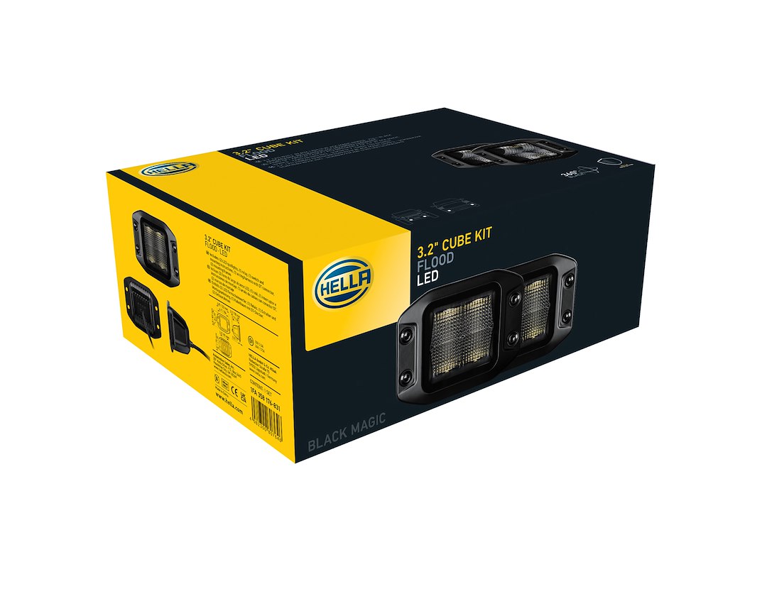 Hella 358176831 Black Magic 40W LED Cube Light Kit