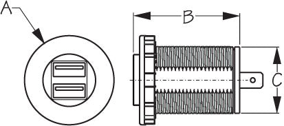 Sea Dog 426515-1 Round Dual-USB Power Socket