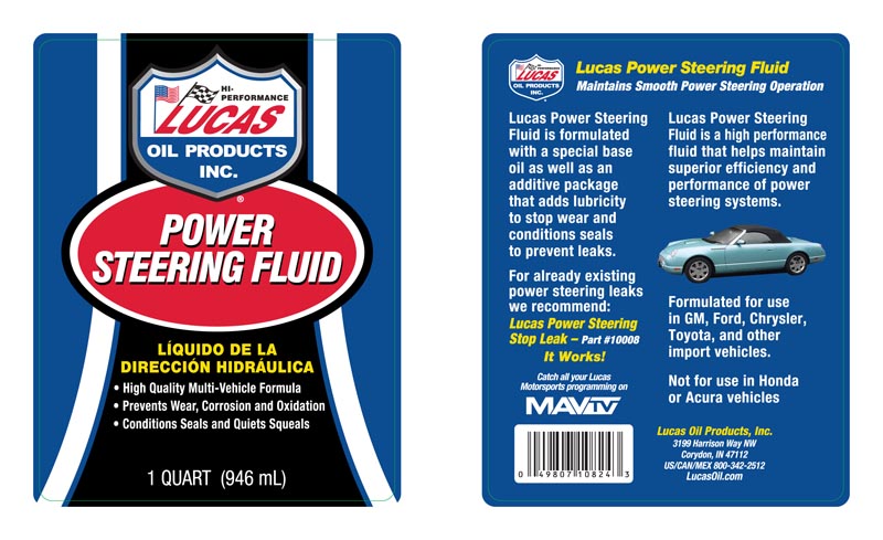 Lucas Oil 10824-6 Power Steering Fluid, Quart