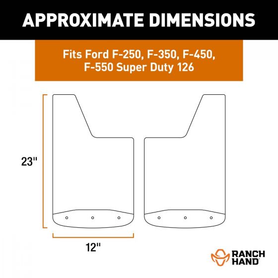 Ranch Hand 251723rh Rubber Mud Flap with Steel Edge Plate