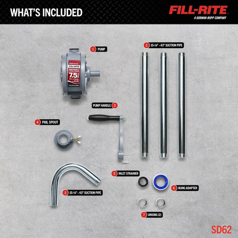 Fill-Rite SD62 Manual Rotary Transfer Pump - 7.5 gal/100 Revolutions