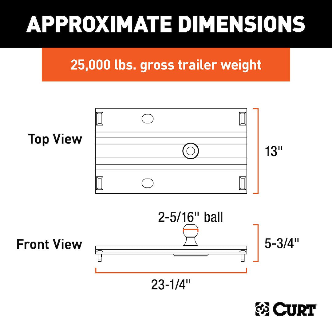 Curt 16055 Fifth Wheel Trailer Hitch Conversion Kit - image 9