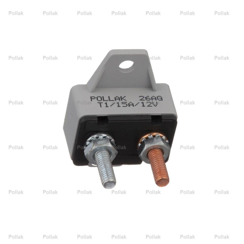 Pollak Type I 12 Volt 15 Amp Circuit Breaker (54215PLP)