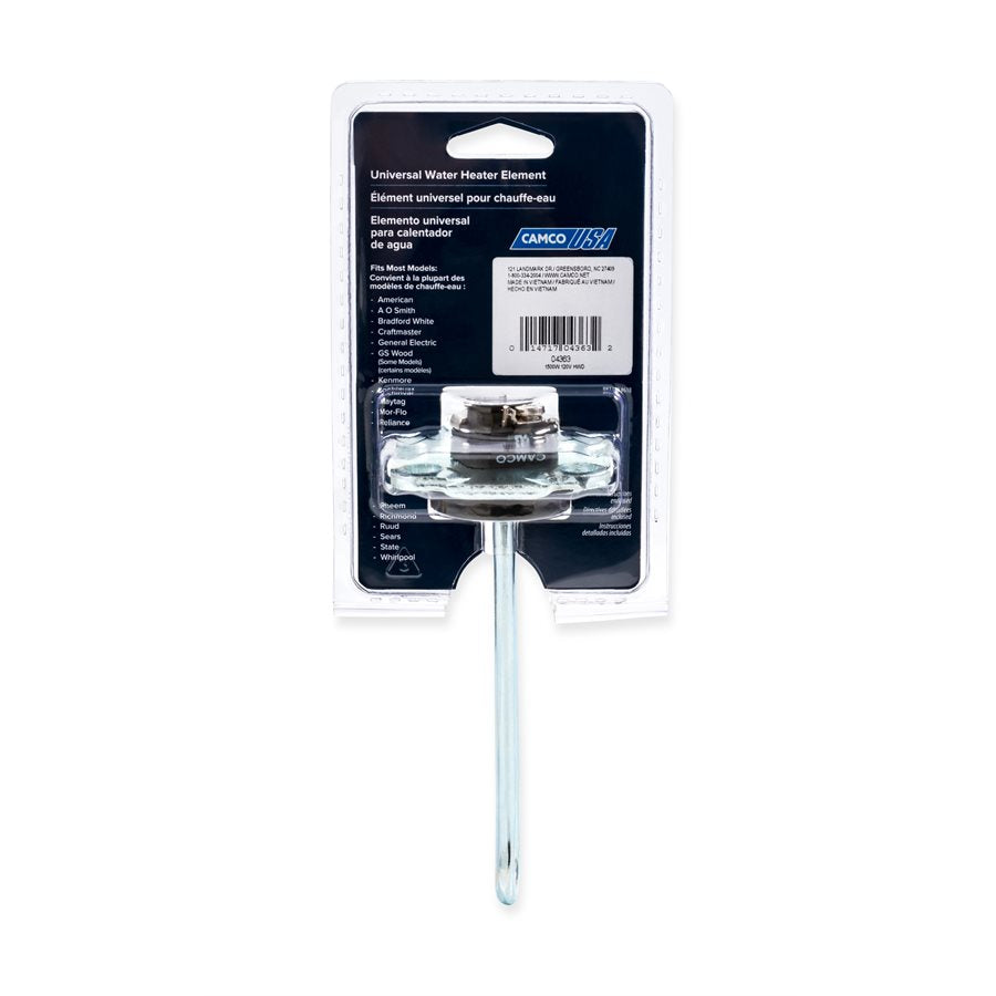Camco Water Heater Element (04363) – Voltage Rating: 120 Volt