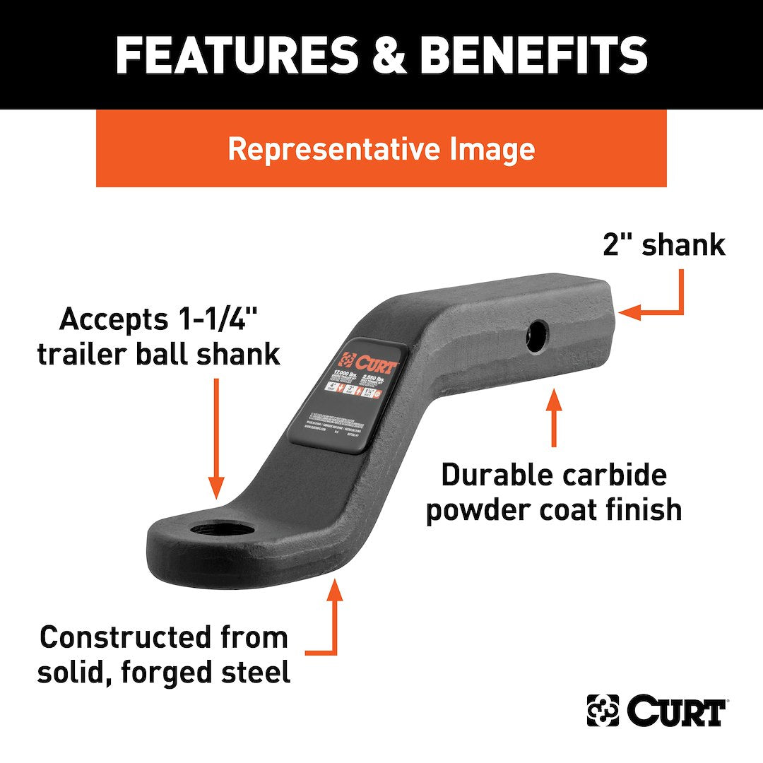 Curt 45341 Trailer Hitch Ball Mount - image 2