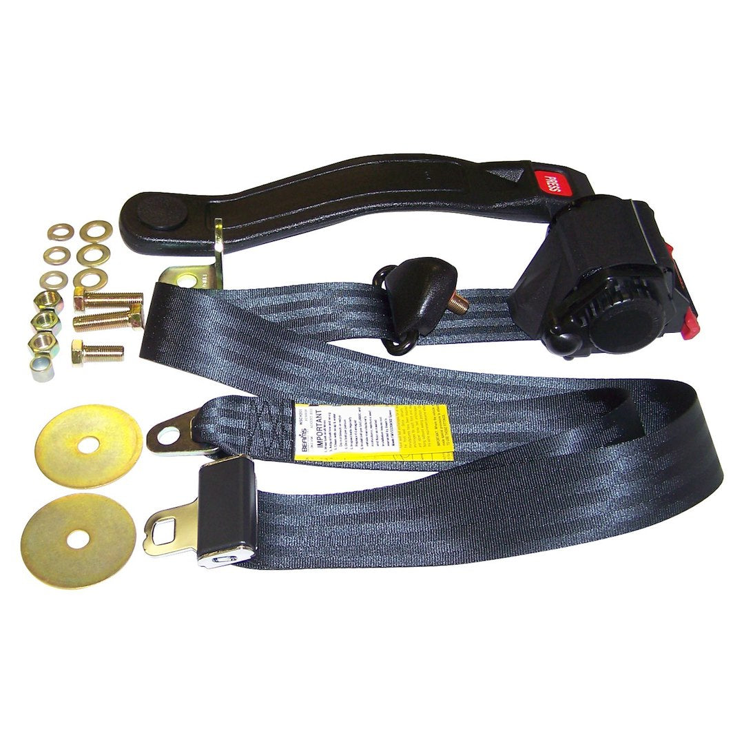 Crown Automotive BELT3B Black Three-Point Seat Belt Set - image 1