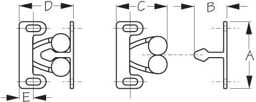 Sea Dog 227141-1 Nylon Twin-Roller Door Catch