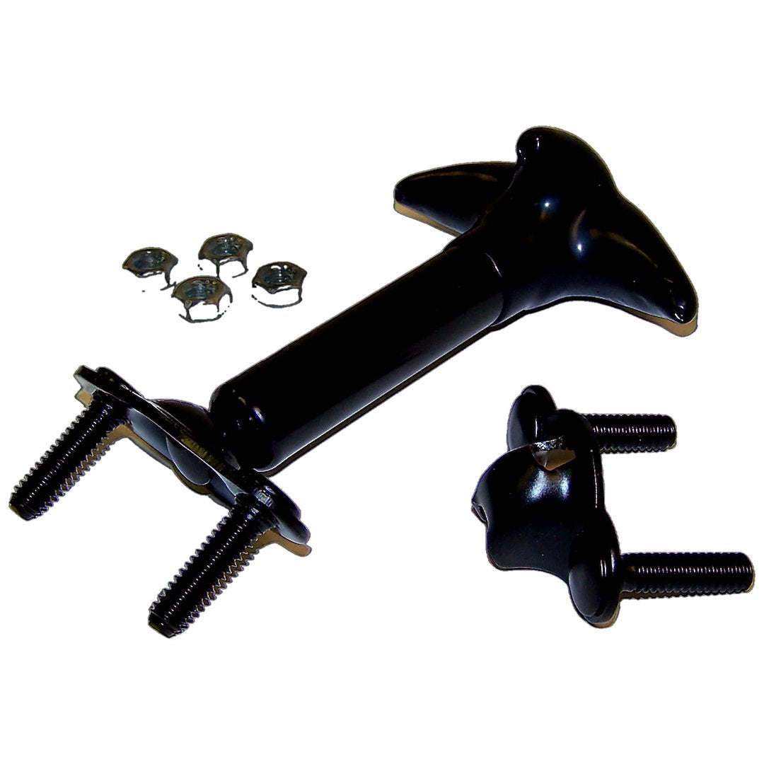 Crown Automotive HC4 Matte Black Rubber Hood Catch Kit - image 2