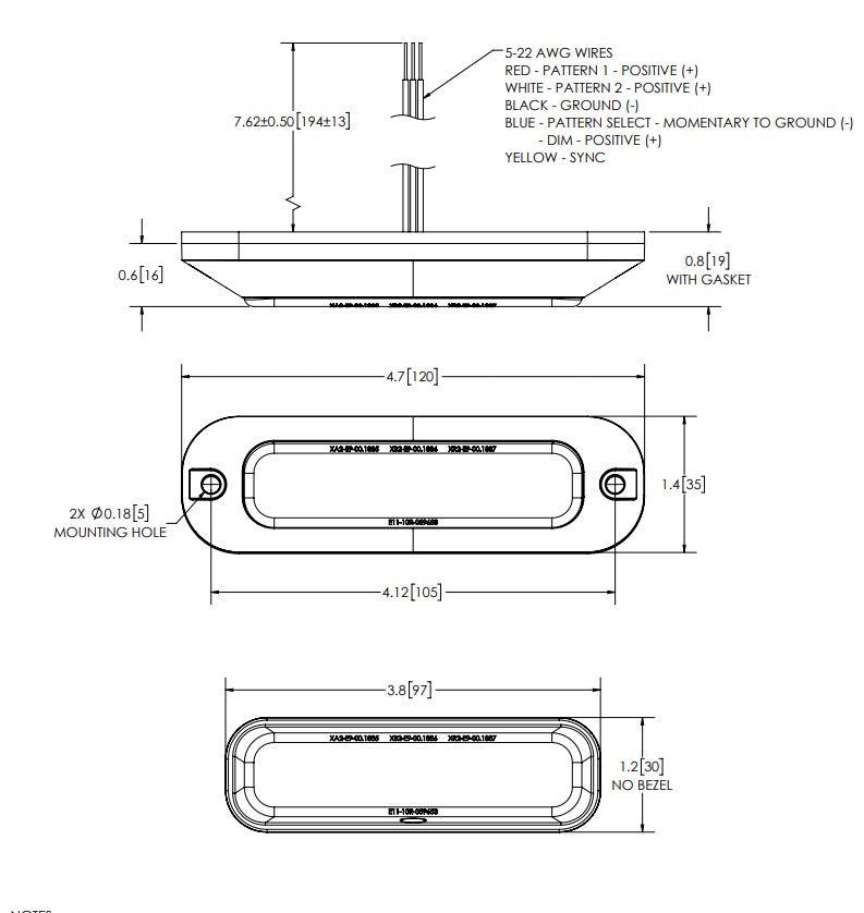 Ecco ED3704A Four-LED Mini Warning Bar