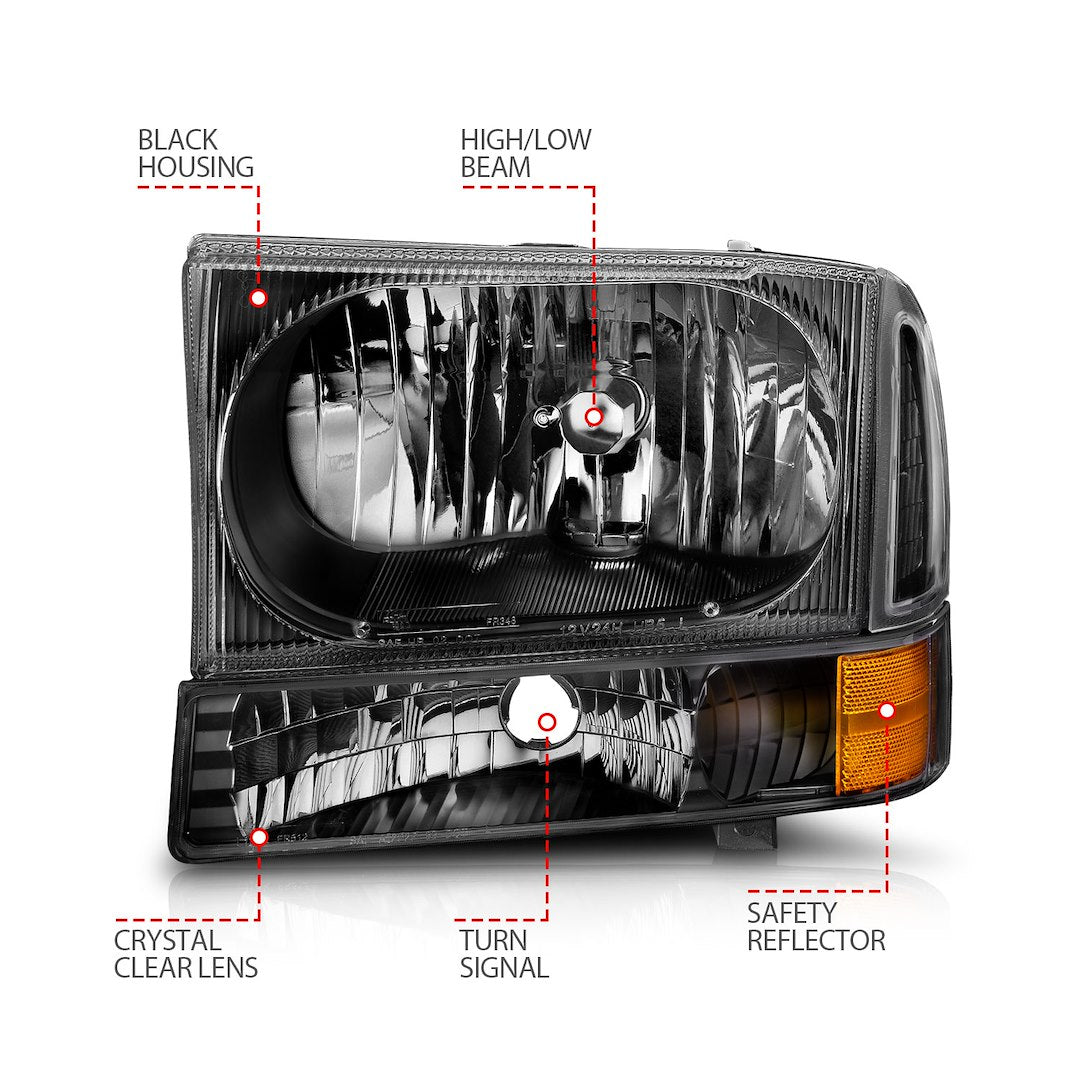 ANZO USA Crystal Clear Reflector Beam Halogen Sealed Beam Headlight Assembly 111080 - image 5