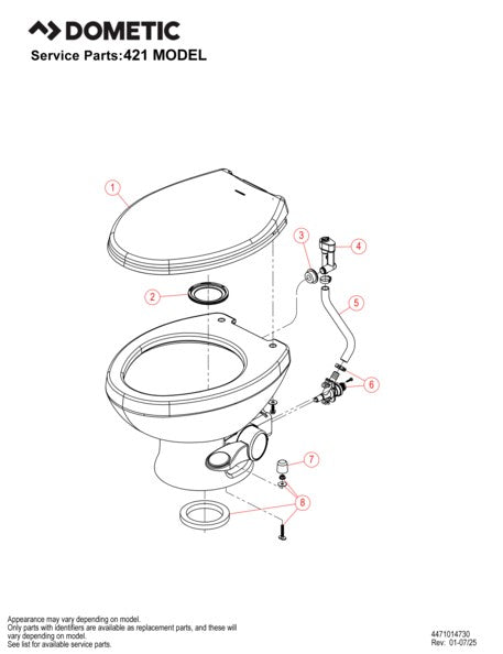 Dometic 9610008284 420 Platinum RV Toilet – Bone Porcelain