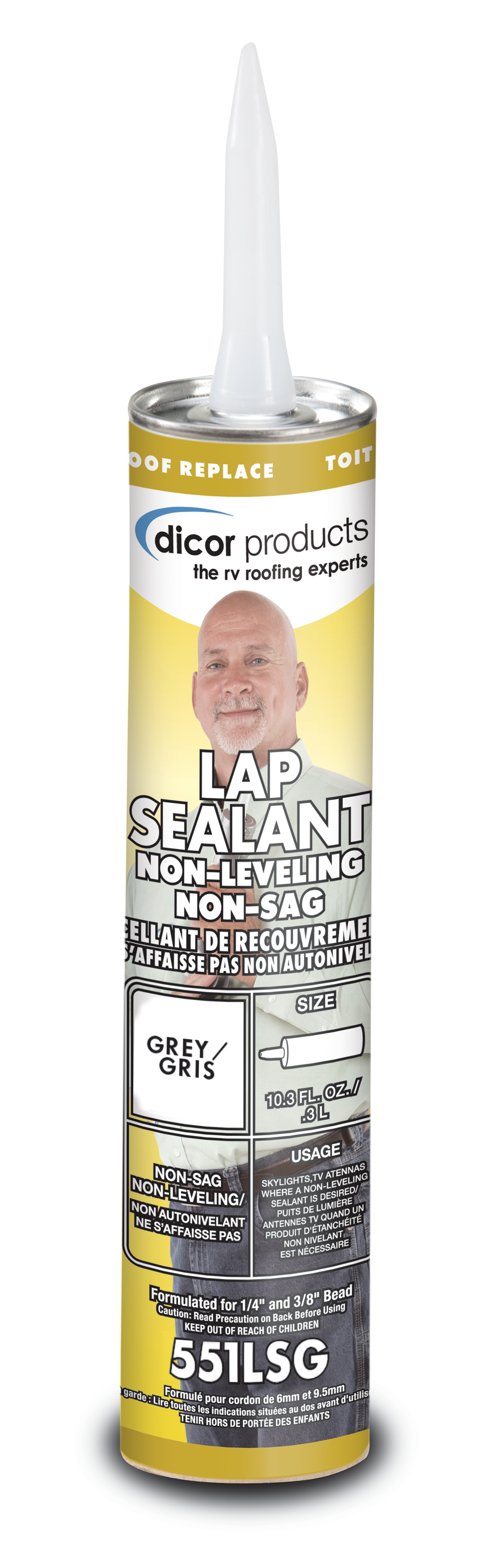 Dicor Corp. Roof Sealant (551LSG1) – Unit Size: 10.3 Ounce Tube