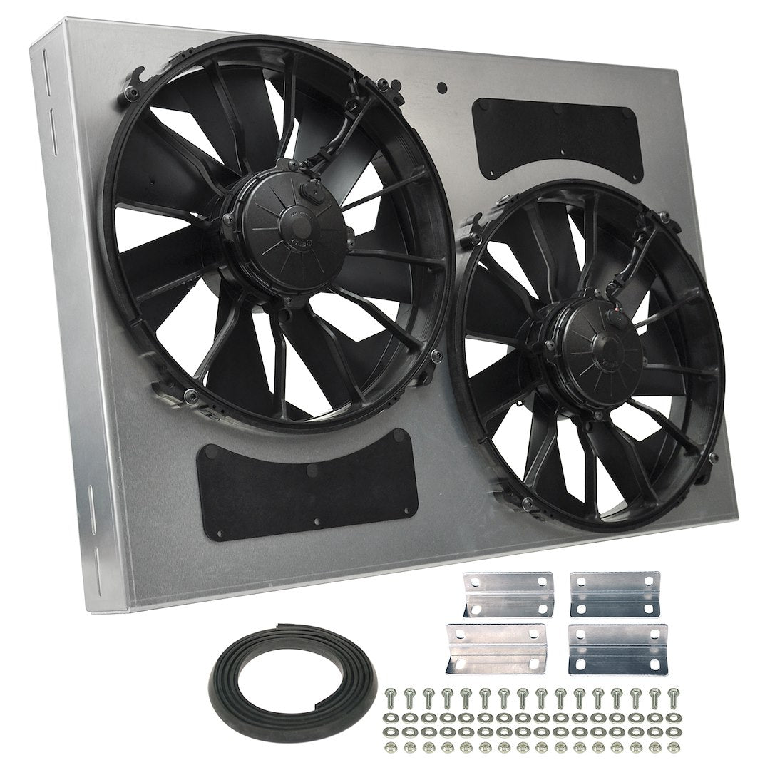 Derale 16842 Dual 12-Inch Aluminum-Shrouded Puller Fans - image 1