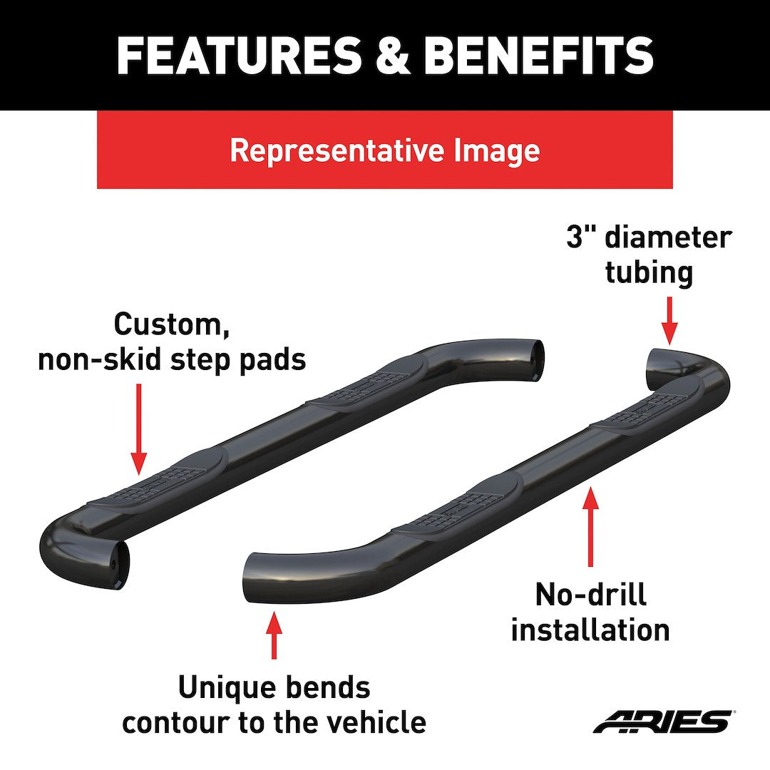 Aries With Surface Steps Round Nerf Bar 203046 - image 3