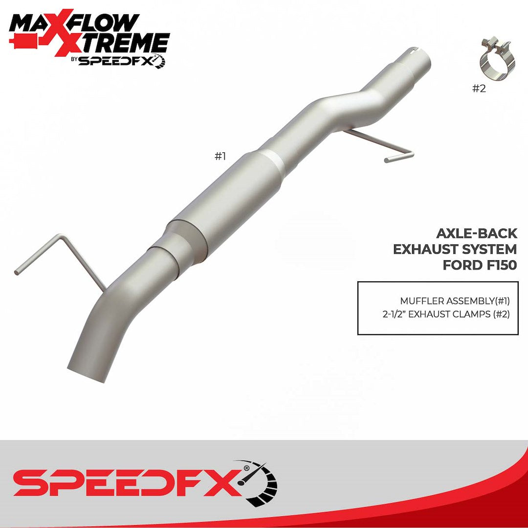 SpeedFX 50300 MaxFlow Xtreme F-150 Axle-Dump Cat-Back