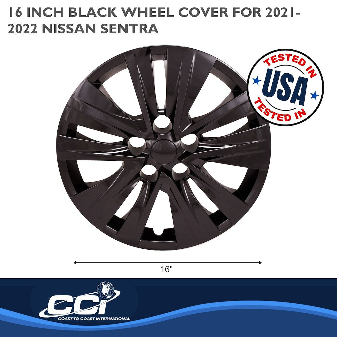 Coast To Coast 54616BLK Black Sentra Wheel Covers, Set of 4 - image 2