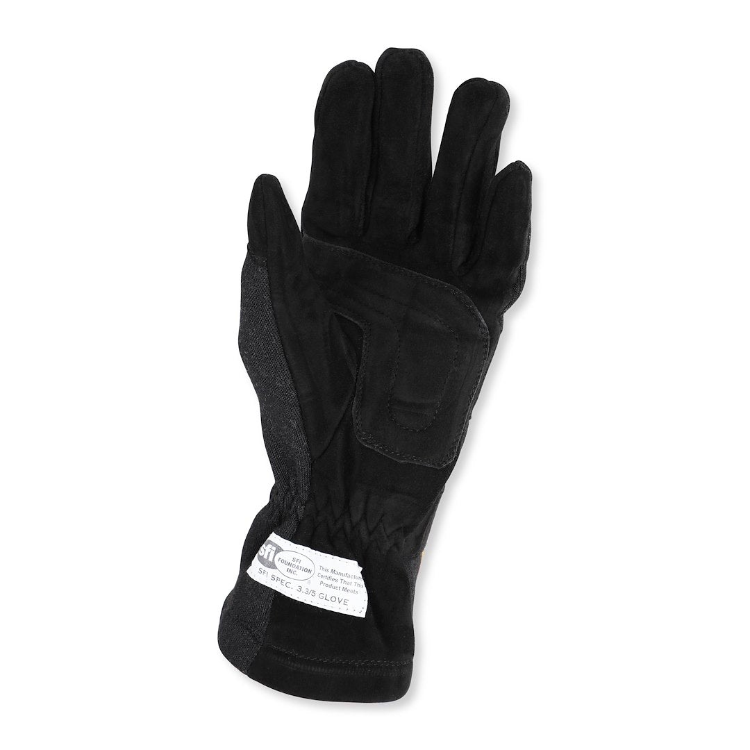 Racequip 355003 Two-Layer Black Racing Gloves, Medium