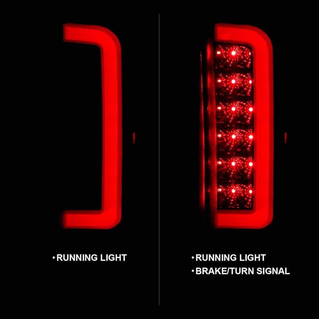 ANZO USA 311351 Black-Housing Smoke-Lens LED Tail Lights for Ford