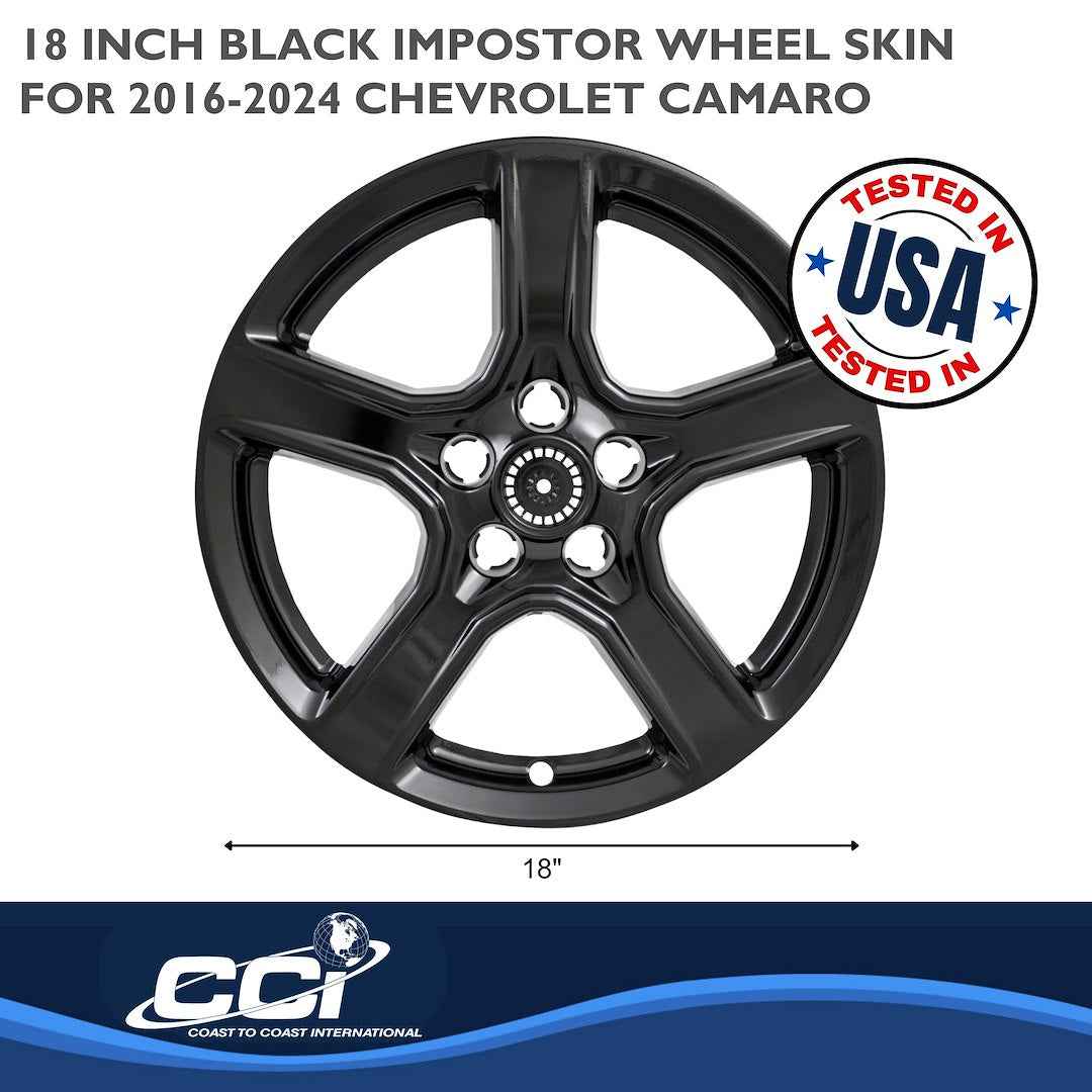 Coast To Coast IMP393BLK Black Camaro Impostor Wheel Skins