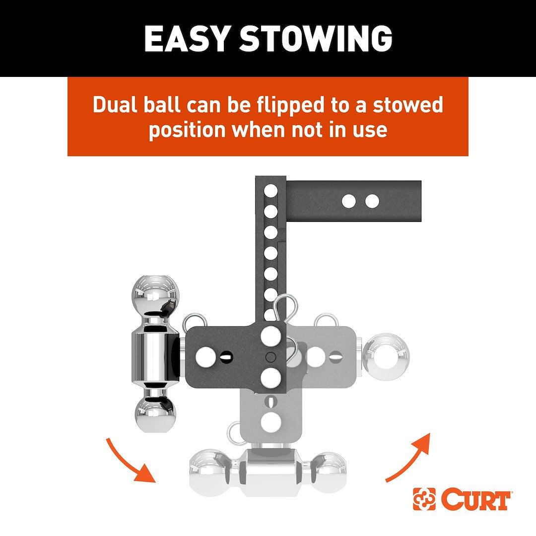 CURT Trailer Hitch Ball Mount (45962) – Receiver Size: 2 Inch