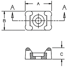 Pacer Marine Ctm3s10bk-100 Cable-Tie Mounting Base