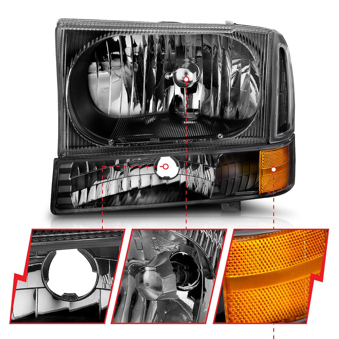 ANZO USA Crystal Clear Reflector Beam Halogen Sealed Beam Headlight Assembly 111080 - image 4