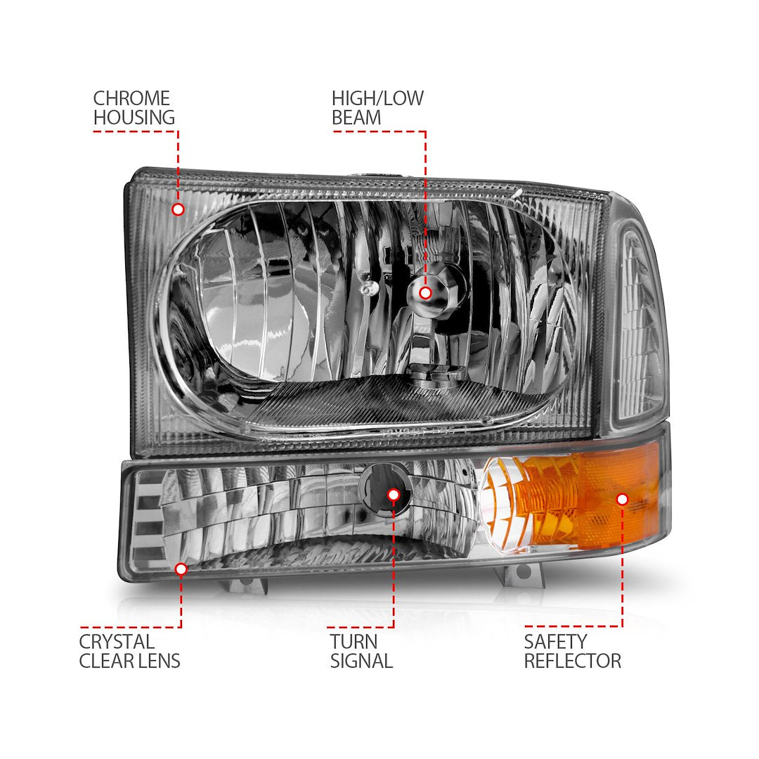 ANZO USA Crystal Clear Reflector Beam Halogen Sealed Beam Headlight Assembly 111081 - image 5