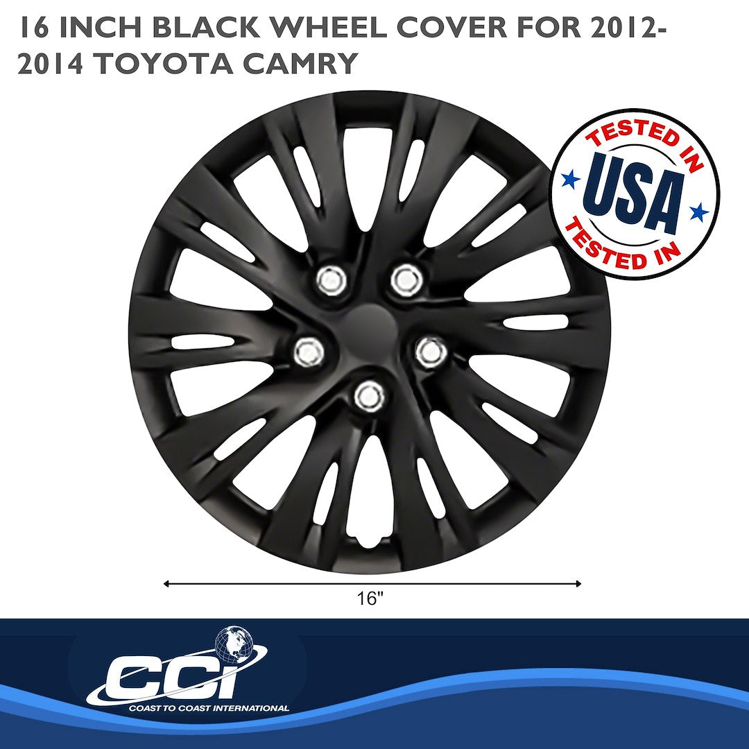 Coast To Coast 103716BLK Camry 16-Inch Black Wheel Covers - image 2