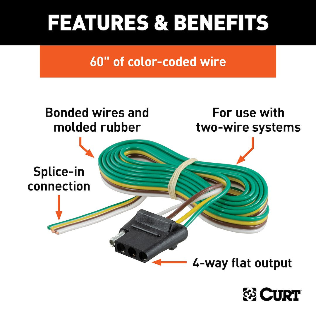 CURT Semi-universal 4 Flat Trailer Wiring Connector (58040)