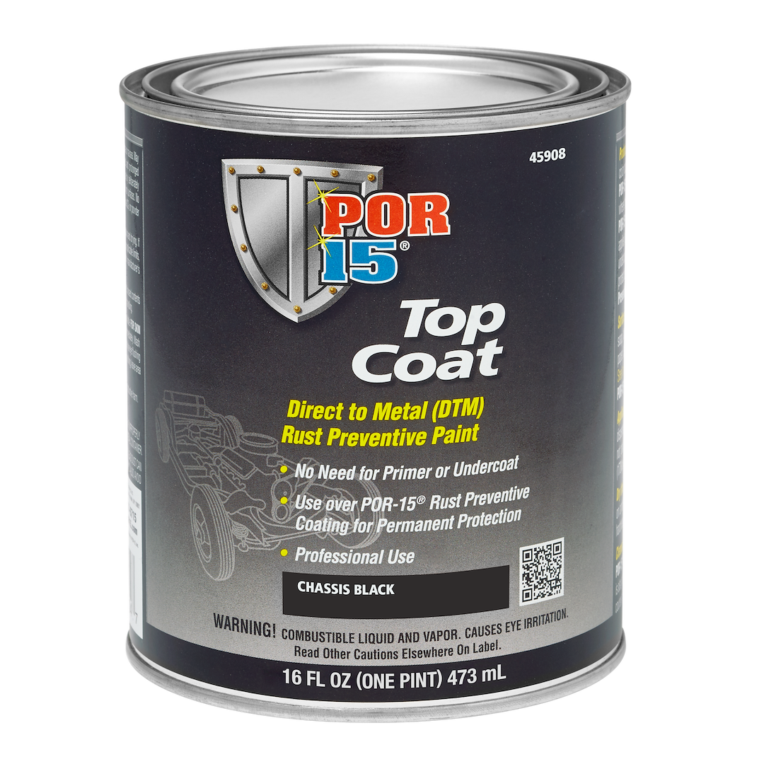 POR-15 45908 Chassis Black Top Coat, Pint